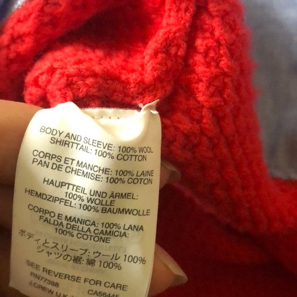 J Crew Wool Sweater with Attached Shirtail - Sz S - Picture 6 of 6